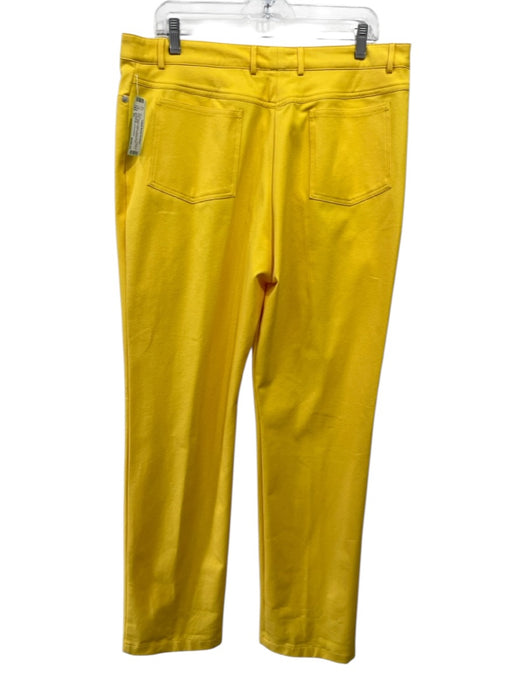 St John Sport Essentials Size XL Bright Yellow Cotton Blend Button Front Pants Bright Yellow / XL