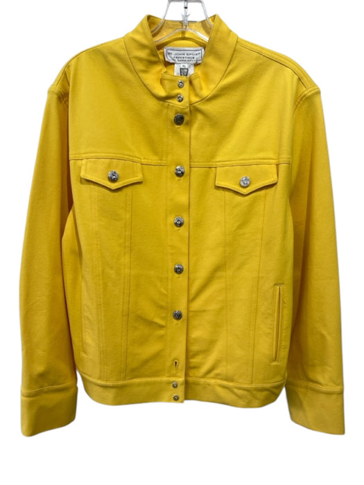 St John Sport Essentials Size XL Bright Yellow Cotton Blend Button Front Pants Bright Yellow / XL