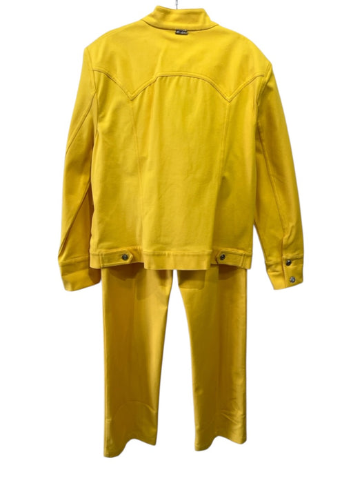 St John Sport Essentials Size L Bright Yellow Cotton Blend Button Front Pants Bright Yellow / L