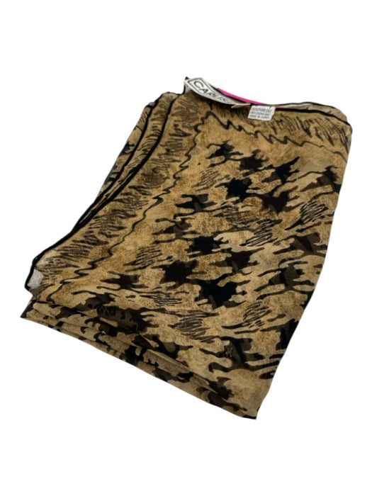 Carlisle Beige & Black Silk Abstract Print Shawl Rectangle Sheer scarf Beige & Black