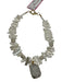 Purple & Clear Gold Tone Metal & Stones Faceted Stones Beaded Tassel Necklace Purple & Clear