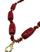 Red Gold Tone Metal Coral Beaded Pendant Lobster Clasp Necklace Red