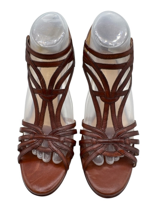 Cole Haan Shoe Size 9 Tan Brown Leather Upper Caged Ankle Buckle Sandals Tan Brown / 9