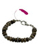 Taupe Gray & Silver Tone Precious Stone Beaded Rhinestone Detail Bracelet Taupe Gray & Silver Tone