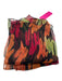 Black, Orange & Green Silk Squiggle Print Sheer Rectangle Shawl scarf Black, Orange & Green