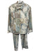St. John Sport Size L/14 Blue, Gray, & multi Cotton & Spandex Zip Up Pant Set Blue, Gray, & multi / L/14