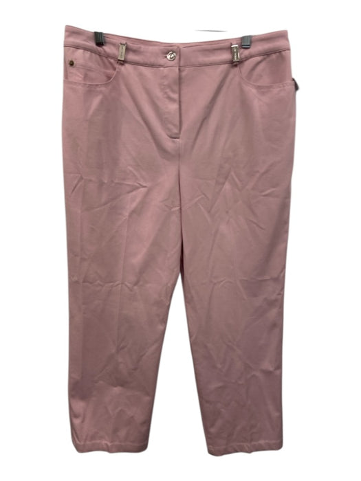St. John Sport Essentials Size 14 Light Pink Cotton & Spandex Zip Fly Pants Light Pink / 14