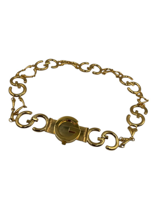 Gucci Gold Tone Metal Push Clasp Double G Chain Belts Gold Tone / 75 cm