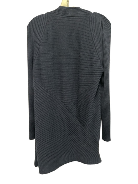 Eileen Fisher Size L Navy Blue Wool Long Sleeve Ribbed Open Cardigan Navy Blue / L