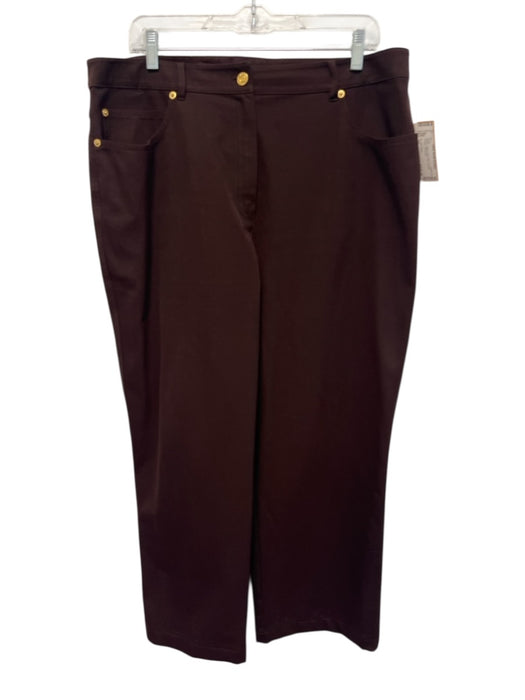 St. John Sport Size 14 Brown Cotton High Rise Pockets Trouser Pants Brown / 14