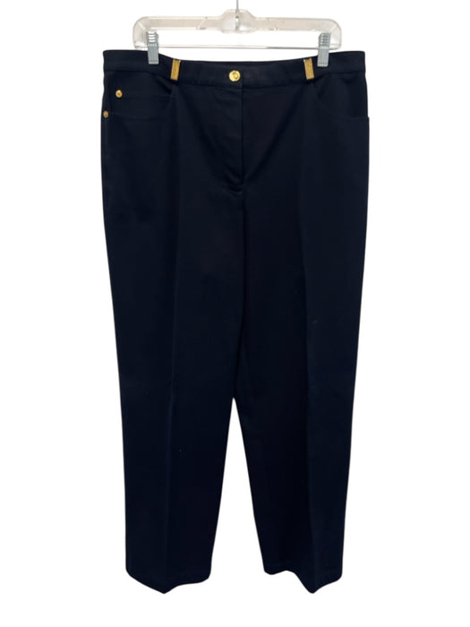 St. John Sport Size 16 Navy Cotton High Rise Pockets Trouser Pants Navy / 16