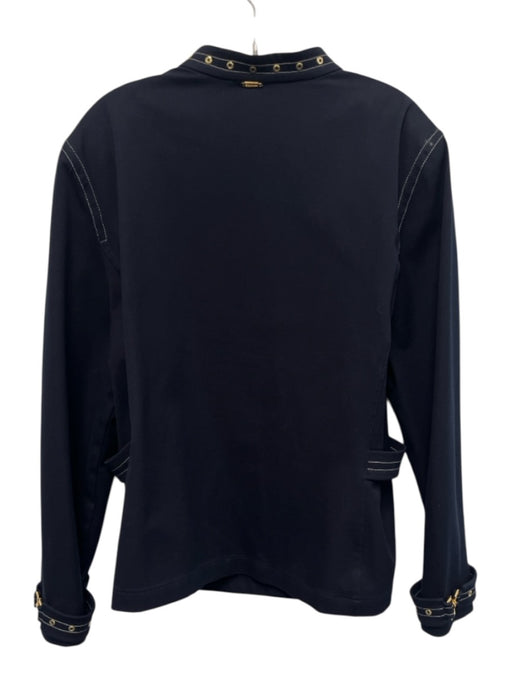 St. John Sport Size XL navy & gold Cotton Zip Up Long Sleeve Jacket navy & gold / XL