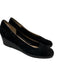 Salvatore Ferragamo Shoe Size 9.5 Black Leather Wedge Suede Square Toe Pumps Black / 9.5