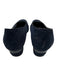 Salvatore Ferragamo Shoe Size 9.5 Navy & Black Leather Stacked Heel Suede Pumps Navy & Black / 9.5