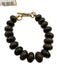 Dark Gray & Gold Gemstone Smokey Quartz Beaded Toggle Closure Bracelet Dark Gray & Gold