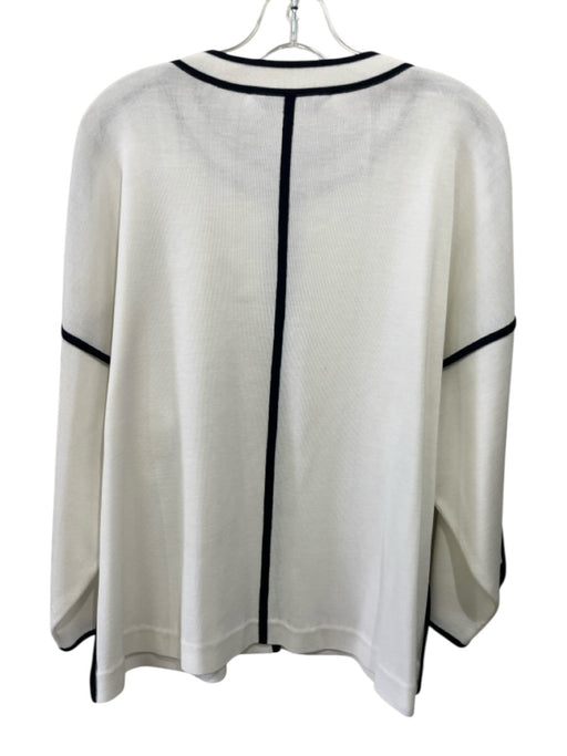 Ming wang Size Est S White No Fabric Tag Contrast Trim Hook Closure Cardigan White / Est S