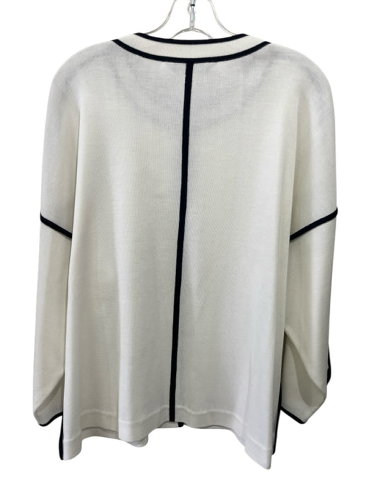 Ming wang Size Est S White No Fabric Tag Contrast Trim Hook Closure Cardigan White / Est S