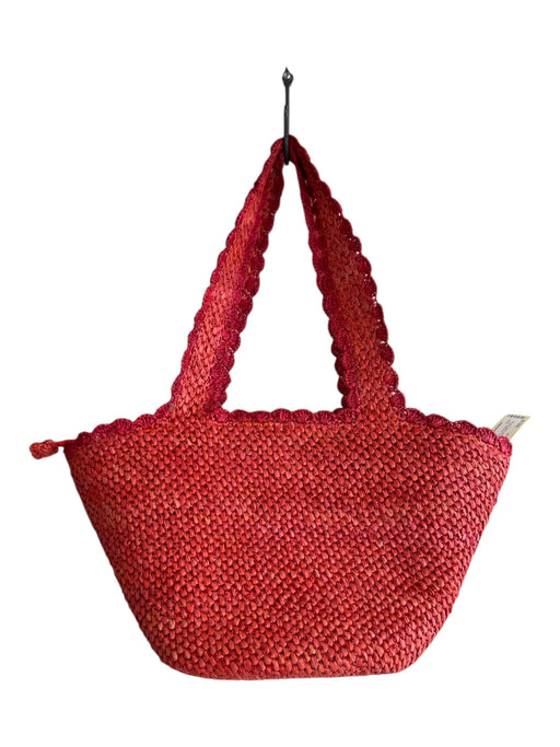 Kate Spade x Target Tomato Red Raffia Top Zipper Bow Detail Double Handle Bag Tomato Red / Large