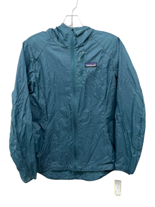 Patagonia Size XS Teal Green Nylon Blend Long Sleeve Zip Front Hood Jacket Teal Green / XS