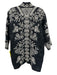 Johnny Was Workshop Size XS Black & Beige Linen Open Front Long Sleeve Cardigan Black & Beige / XS