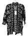 Johnny Was Workshop Size XS Black & Beige Linen Open Front Long Sleeve Cardigan Black & Beige / XS