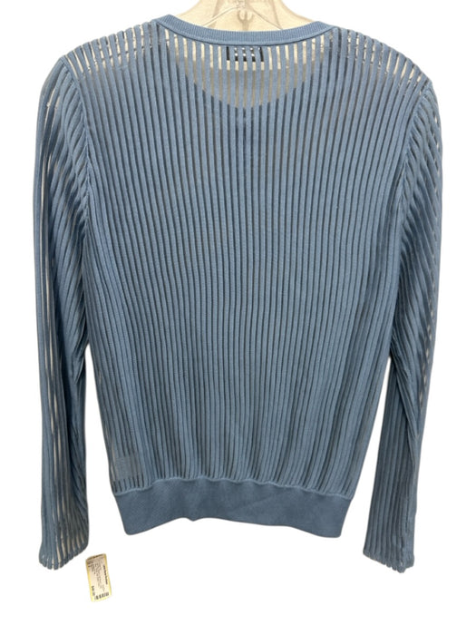 Akris Punto Size 8 Light Blue Mulberry Silk Blend Long Sleeve Ribbed Sweater Set Light Blue / 8