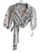 Maeve by ANTHROPOLGIE Size S White & Multi 100% Cotton Eyelit Fabric Wrap Top White & Multi / S