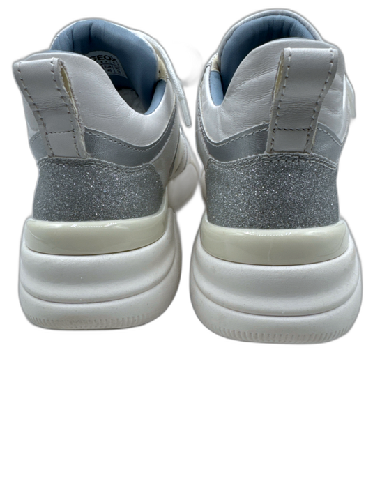 Geox Respira Shoe Size 10 White & Grey Synthetic Lace Up Platform Sneakers White & Grey / 10