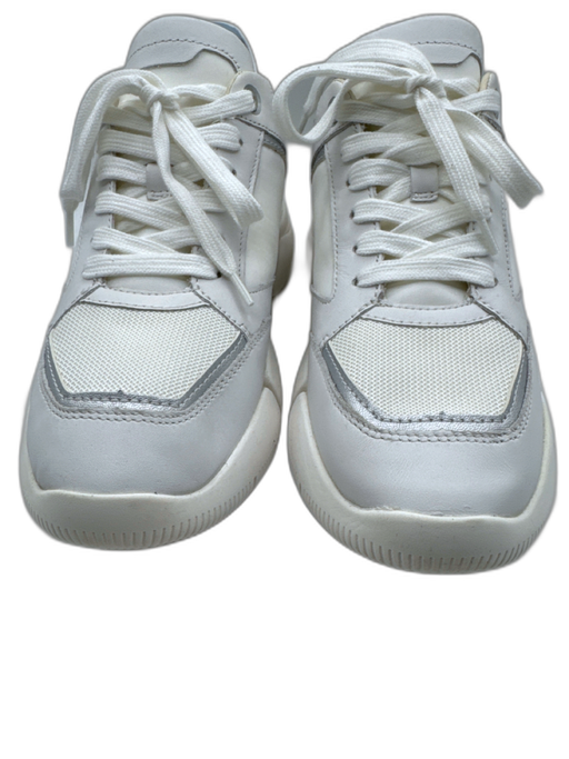 Geox Respira Shoe Size 10 White & Grey Synthetic Lace Up Platform Sneakers White & Grey / 10