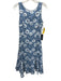 Adriana Papell Size 4 Light blue & white Polyester Blend Sleeveless Dress Light blue & white / 4