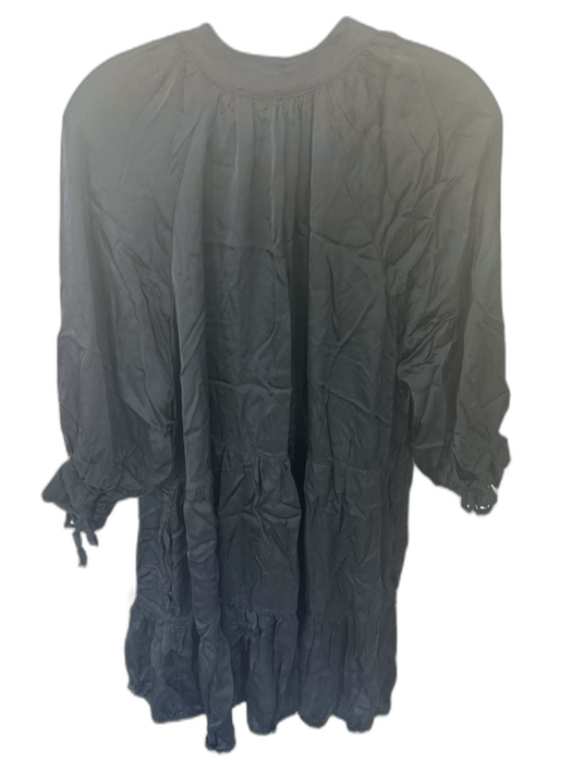 Sofia Size Est M Black Rayon & Viscose Satin 3/4 Sleeve Flowy Mini Dress Black / Est M