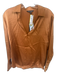 Catherine Gee Size XS Burnt Orange Silk Satin Long Sleeve V Neck Top Burnt Orange / XS