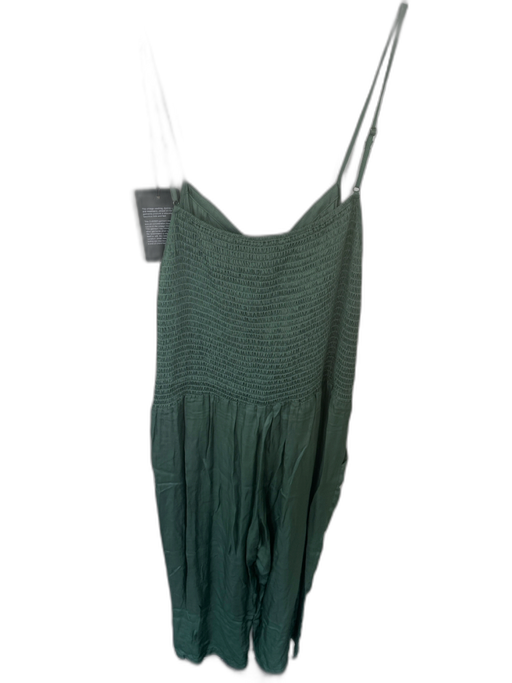 Chaser Size L Green Viscose & Rayon Satin Spaghetti Strap Pockets Jumpsuit Green / L