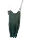 Chaser Size L Green Viscose & Rayon Satin Spaghetti Strap Pockets Jumpsuit Green / L