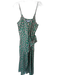 Karina Grimaldi Size L Green & Pink Polyester Maxi Satin Front Tie Floral Dress Green & Pink / L