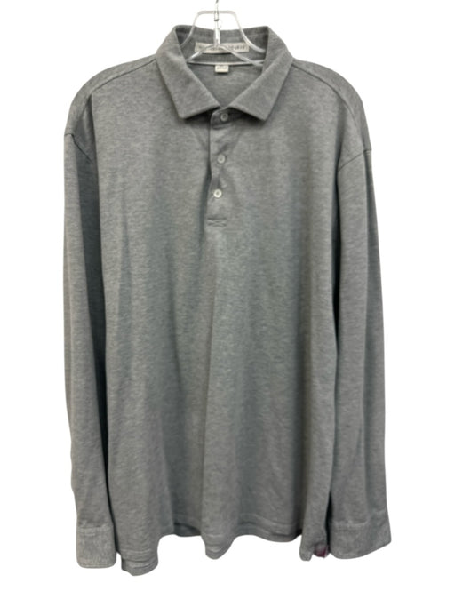 Holderness & Bourne Size XL Gray Synthetic Solid Athletic Polo Long Sleeve Shirt Gray / XL