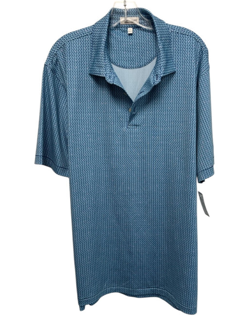 Peter Millar Size XL Blue Synthetic Dogs Polo Men's Short Sleeve Blue / XL