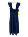 Hill House Size XL Navy Blue Polyester Smocked Bodice Ruffle Straps Tiered Dress Navy Blue / XL