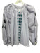The Shirt Rochelle Behrens Size M Purple Cotton Button Front Embroidered Top Purple / M