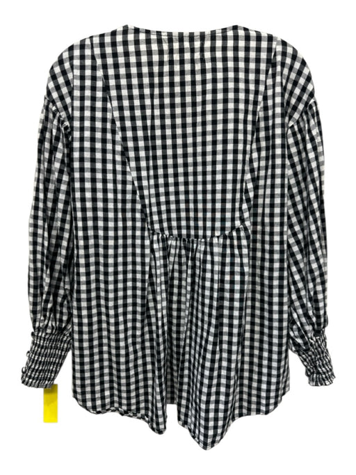 House Of Lacuna Size M/L Black & White No Fabric Tag Gingham Button Front Top Black & White / M/L