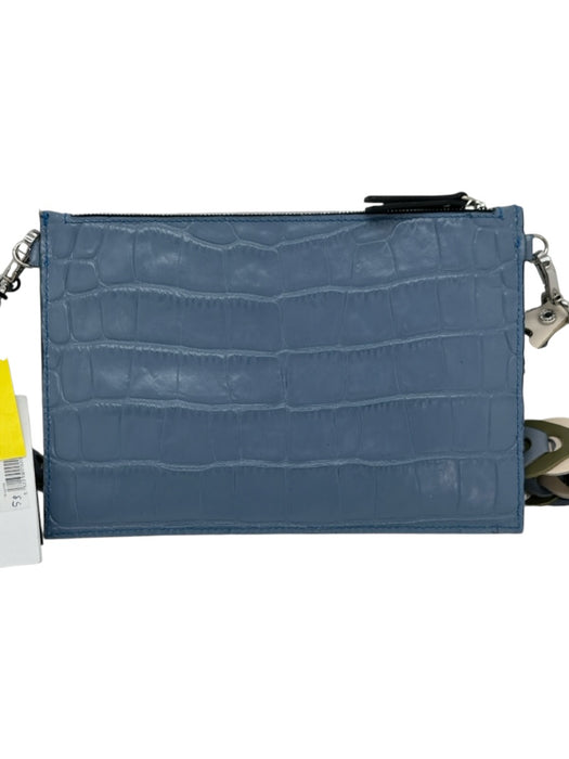 Gianni Chiarini Blue & Multi Leather Croc Embossed Crossbody Zip closure Bag Blue & Multi / S
