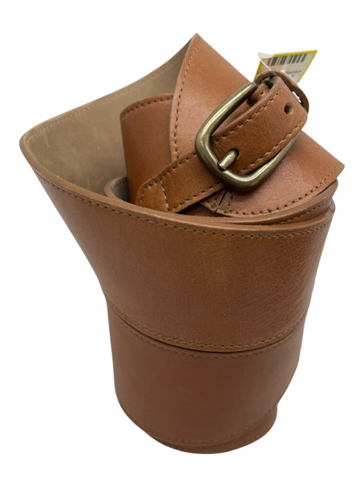 Luminary Brown Leather Buckle Waist Belt Stretch Band Belts Brown / M
