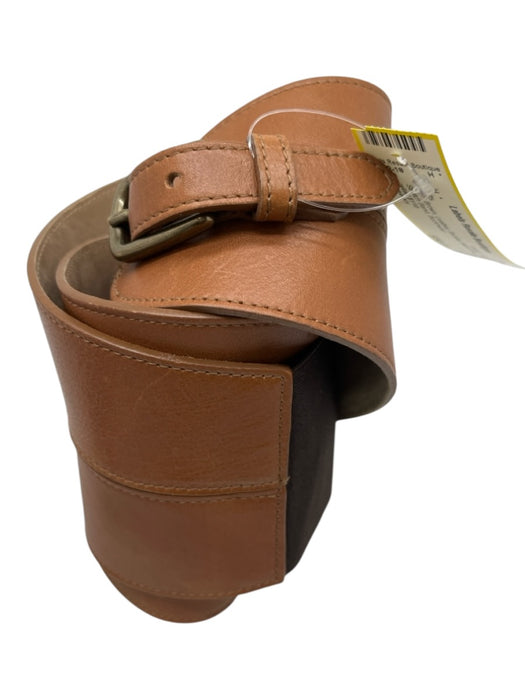 Luminary Brown Leather Buckle Waist Belt Stretch Band Belts Brown / M