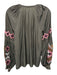 Marie Oliver Size 1 Grey & Multi Polyester Tie Neck Long Balloon Sleeve Top Grey & Multi / 1