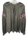 Marie Oliver Size 1 Grey & Multi Polyester Tie Neck Long Balloon Sleeve Top Grey & Multi / 1