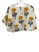 Marea Size L/XL Yellow, Green, Pink Cotton Short Puff Sleeve Crop Skirt Set Yellow, Green, Pink / L/XL