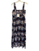 Marie Oliver Size L Blue, Pink, Red Cotton Sleeveless Tie Dye Buttons Midi Dress Blue, Pink, Red / L