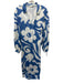 Rebecca Taylor Size XL Blue & White Tencel Wrap V Neck Long Sleeve Dress Blue & White / XL