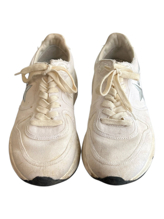 Golden Goose Shoe Size 37 White Silver Detail Round Toe Lace Up Sneaker Shoes White / 37