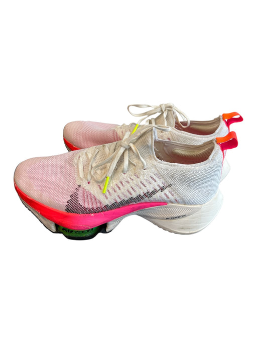 Nike Shoe Size 7 White, Pink & Multi Fabric Almond Toe lace up Low Top Shoes White, Pink & Multi / 7